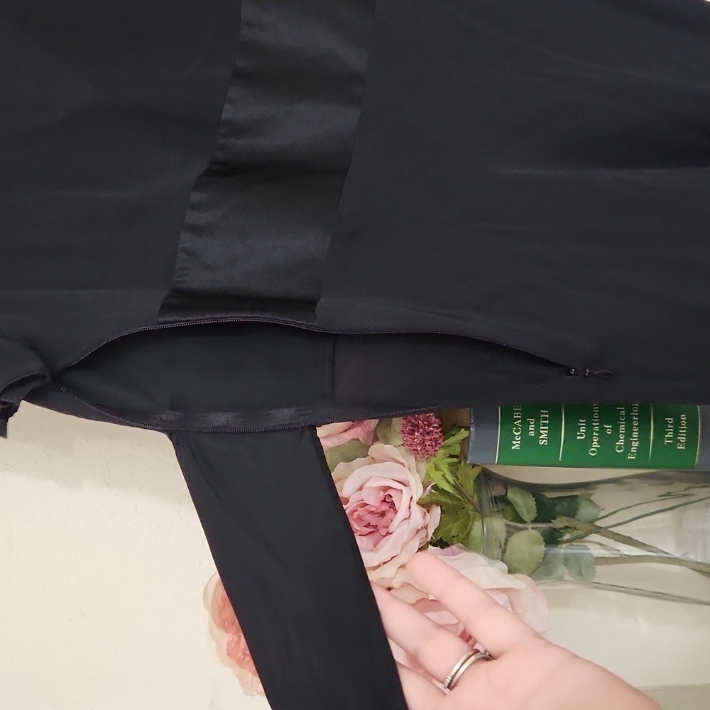 Sexy Y2K 100%Silk Black Waist Defined Size Medium Sexy Flirty Feminine Whimsical - Picture 8 of 12